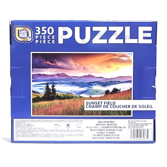 350 Piece Sunset Field Mini Travel Size Puzzle - Picture 2 of 7